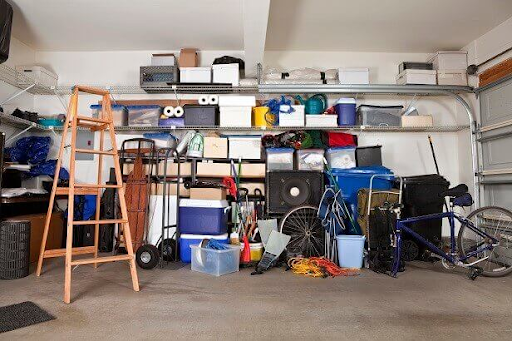 Cluttered garage